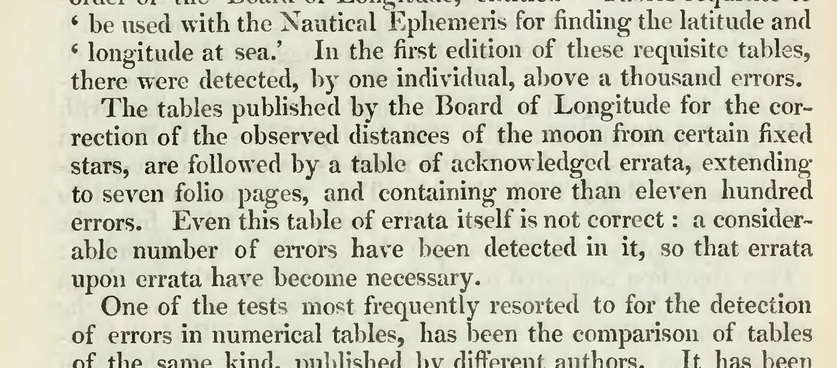Enlarged passage reporting seven pages of errata, more than 1,100 errors, and errors in the errata
