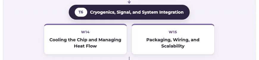 T6 roadmap: Cryogenics, Signal, and System Integration